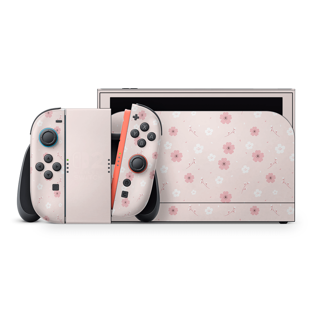 【sakura☆】Nintendo Switch 本体 Joy-Con Sakura Flowers Joy-Con Mod with Pink Hearts Candy Buttons