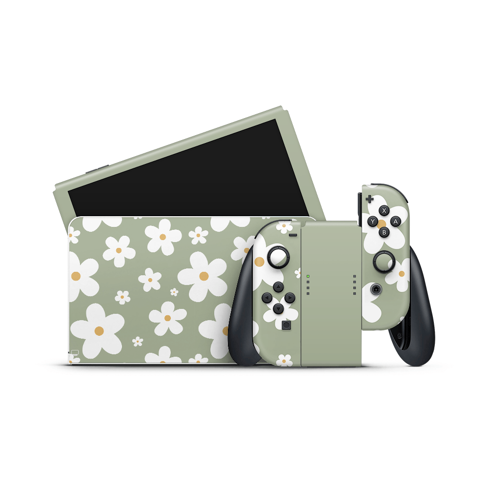 Verdant Daisies Nintendo Switch OLED Skin