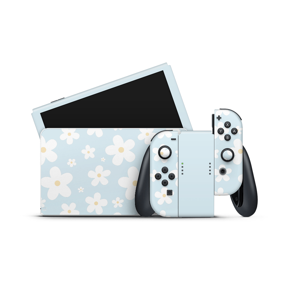 Serene Daisies Nintendo Switch OLED Skin