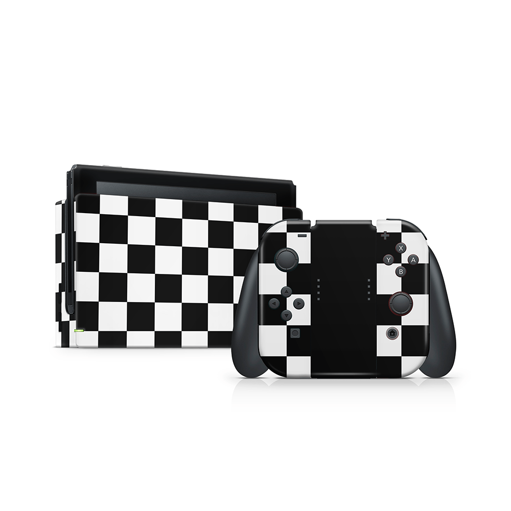 Black Checkered Nintendo Switch Skin
