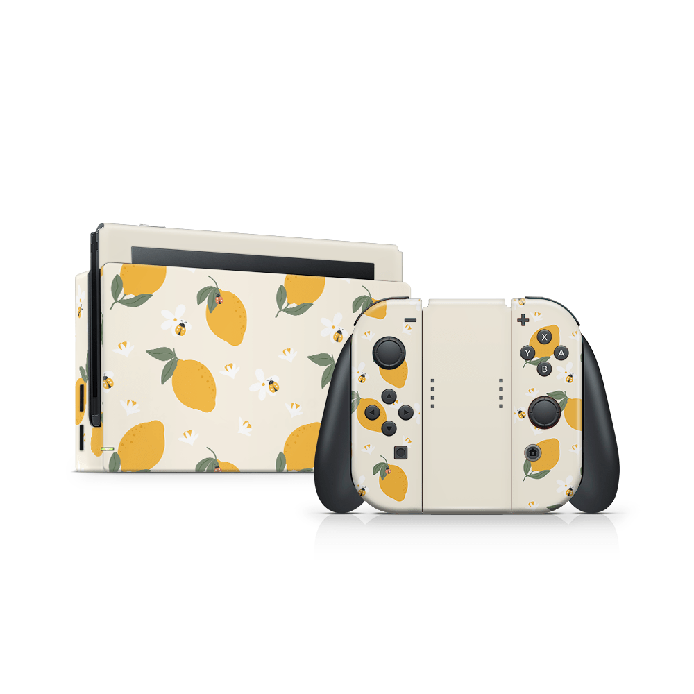 Zesty Lemons Beige Nintendo Switch Decal Skin