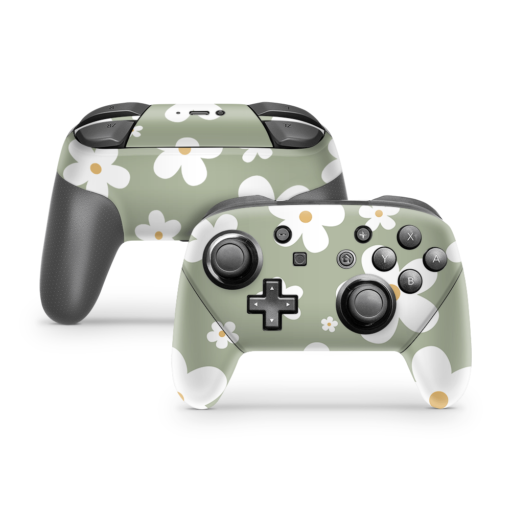 Verdant Daisies Nintendo Switch Pro Controller Skins