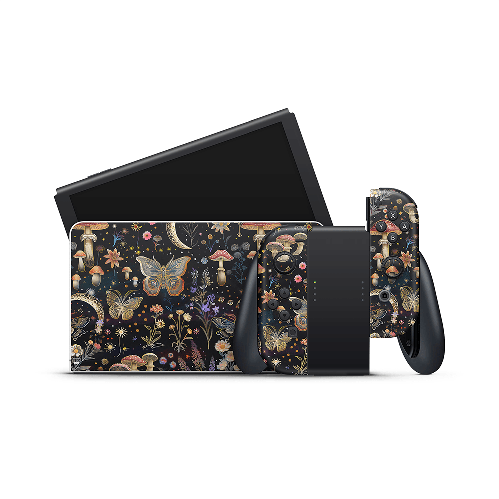 Sparkling Mushies Nintendo Switch OLED Skin
