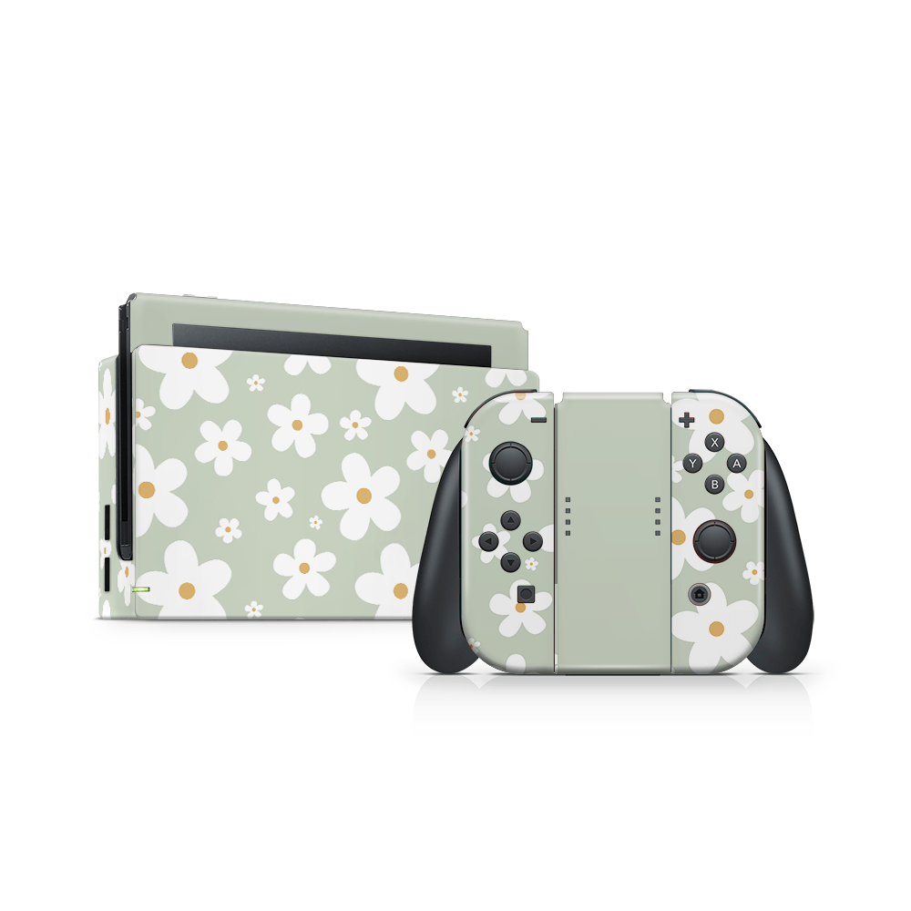 Sage Daisies Nintendo Switch Skin