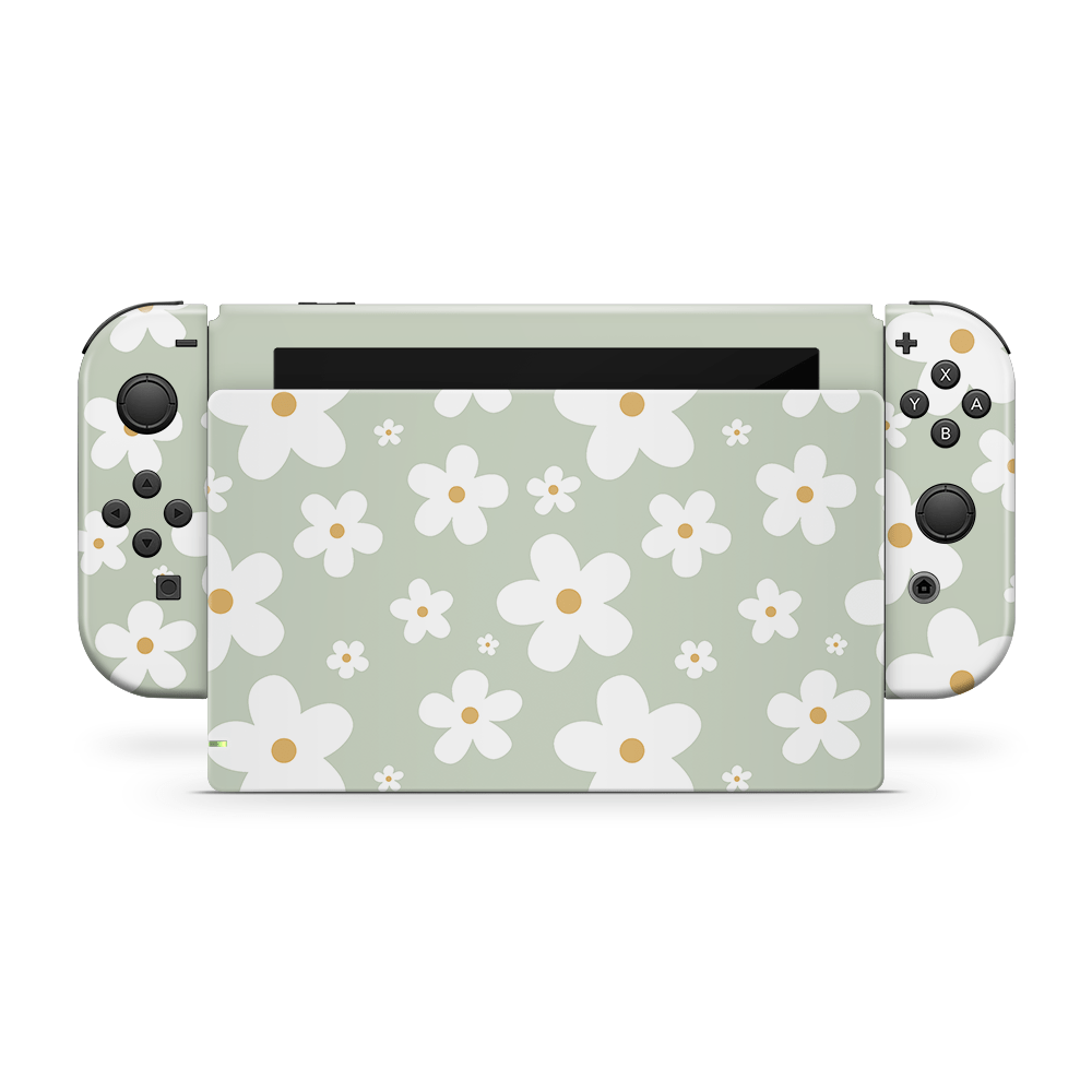 Sage Daisies Nintendo Switch Skin