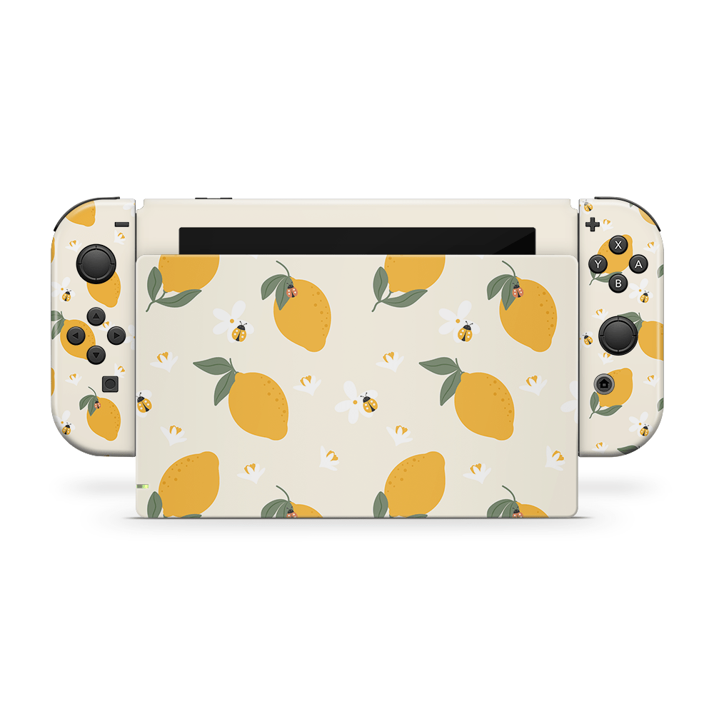 Zesty Lemons Beige Nintendo Switch Skin