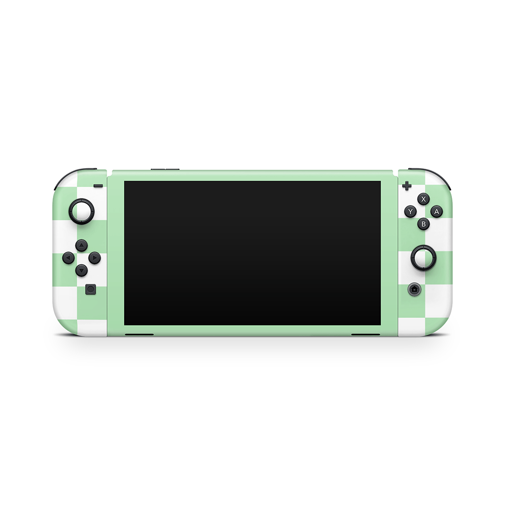 Matcha Checkered Nintendo Switch OLED Skin
