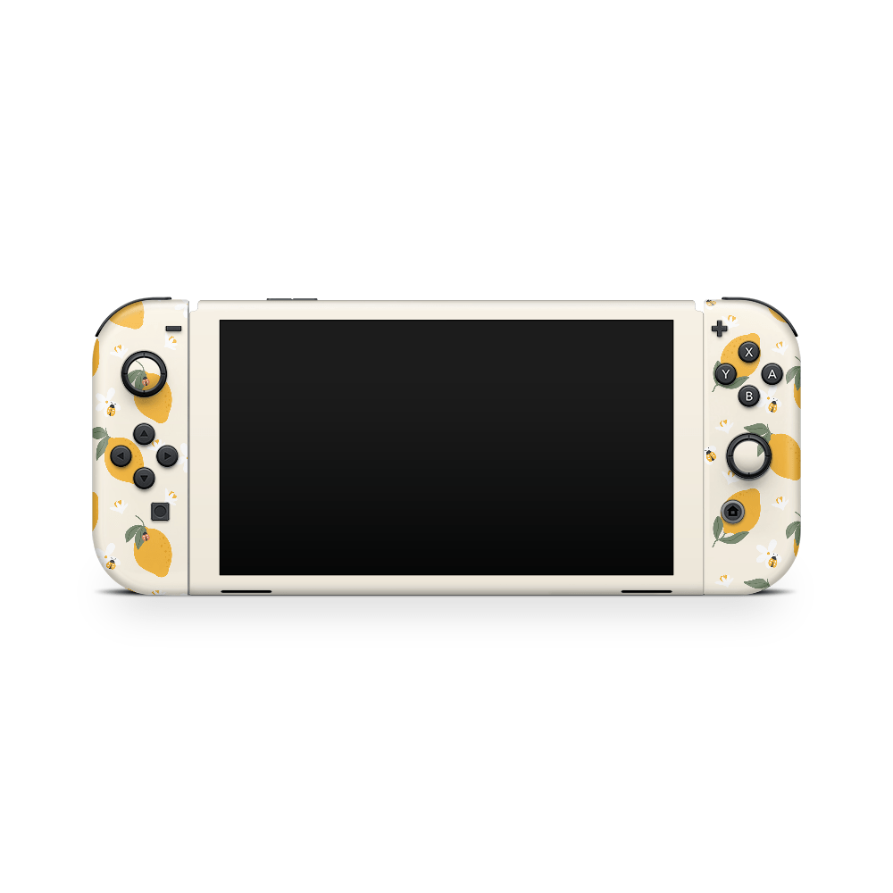 Zesty Lemons Beige Nintendo Switch OLED Skin