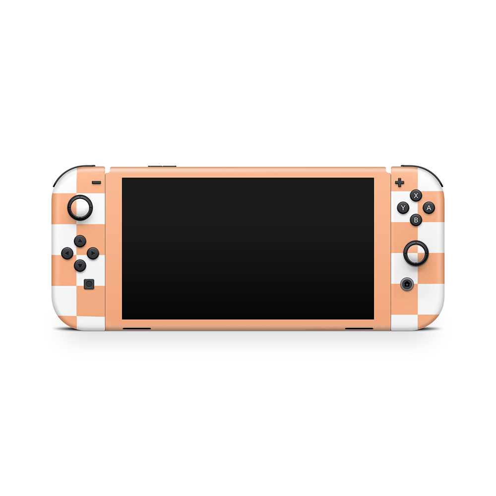 Thai Tea Checkered Nintendo Switch OLED Skin