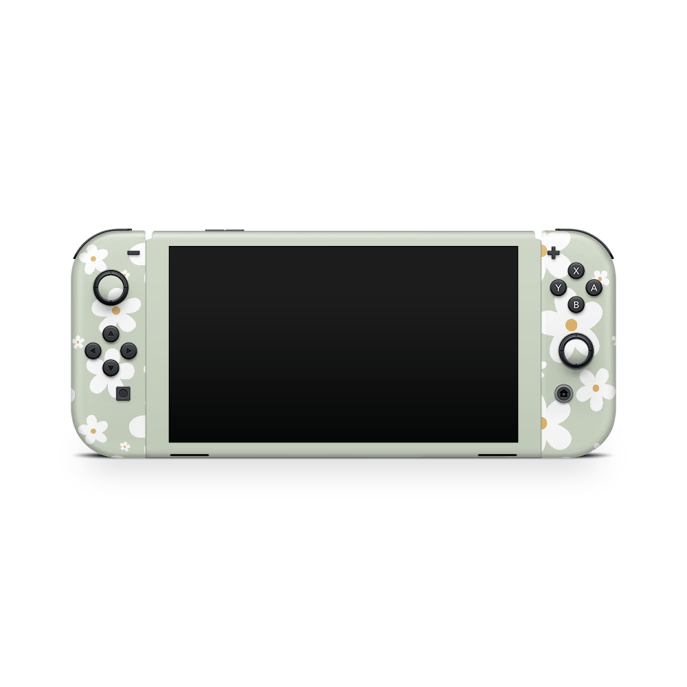 Sage Daisies Nintendo Switch OLED Skin