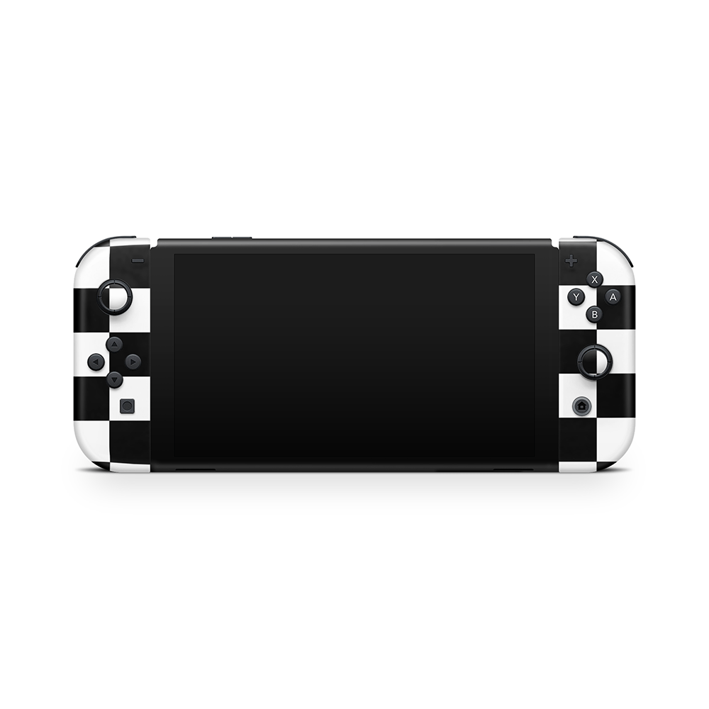 Black Checkered Nintendo Switch OLED Skin