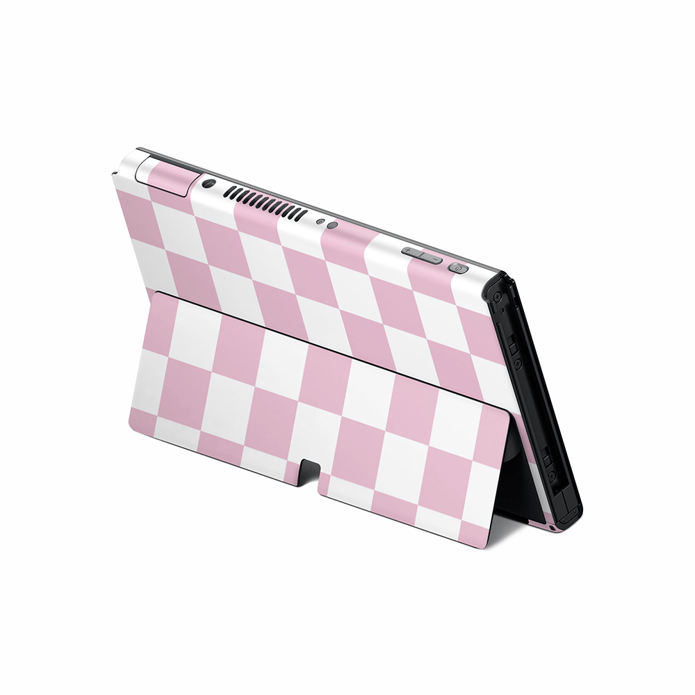 Rose Checkered Nintendo Switch OLED Skin