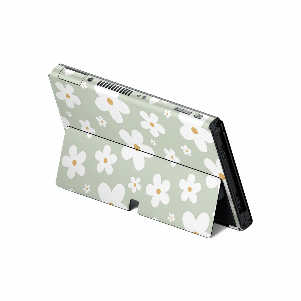 Sage Daisies Nintendo Switch OLED Skin