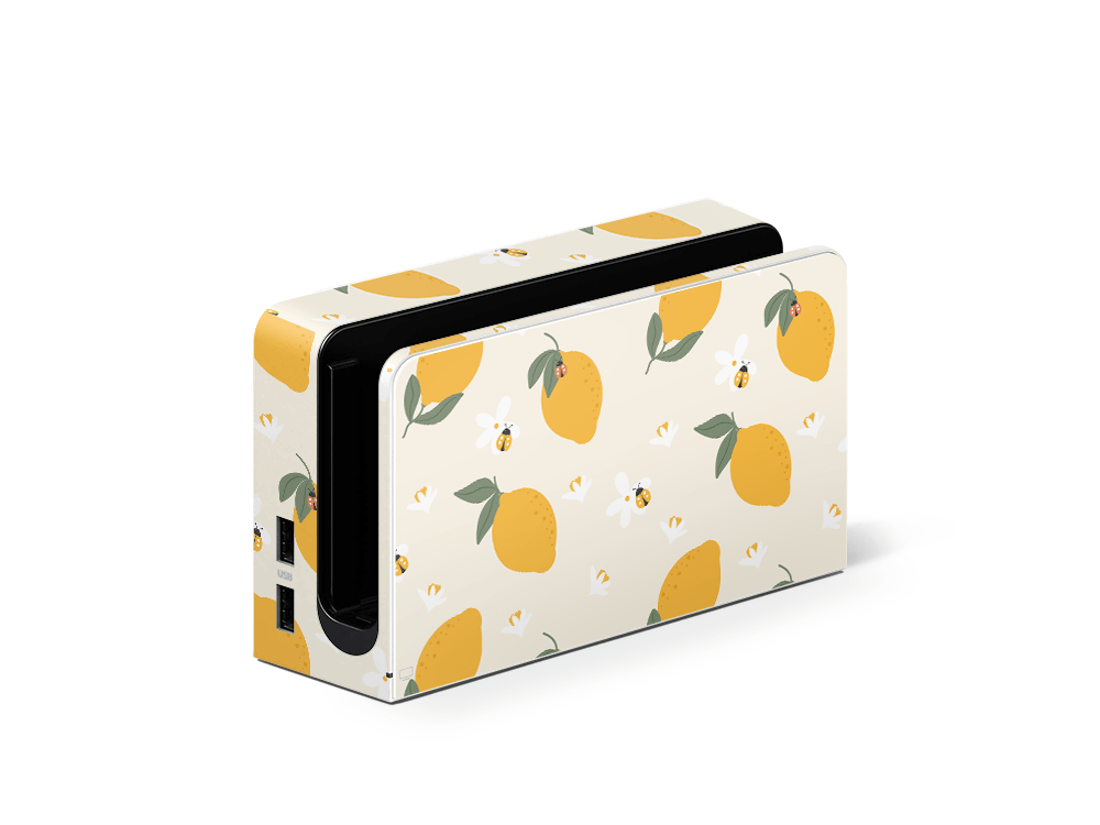 Zesty Lemons Beige Nintendo Switch OLED Skin