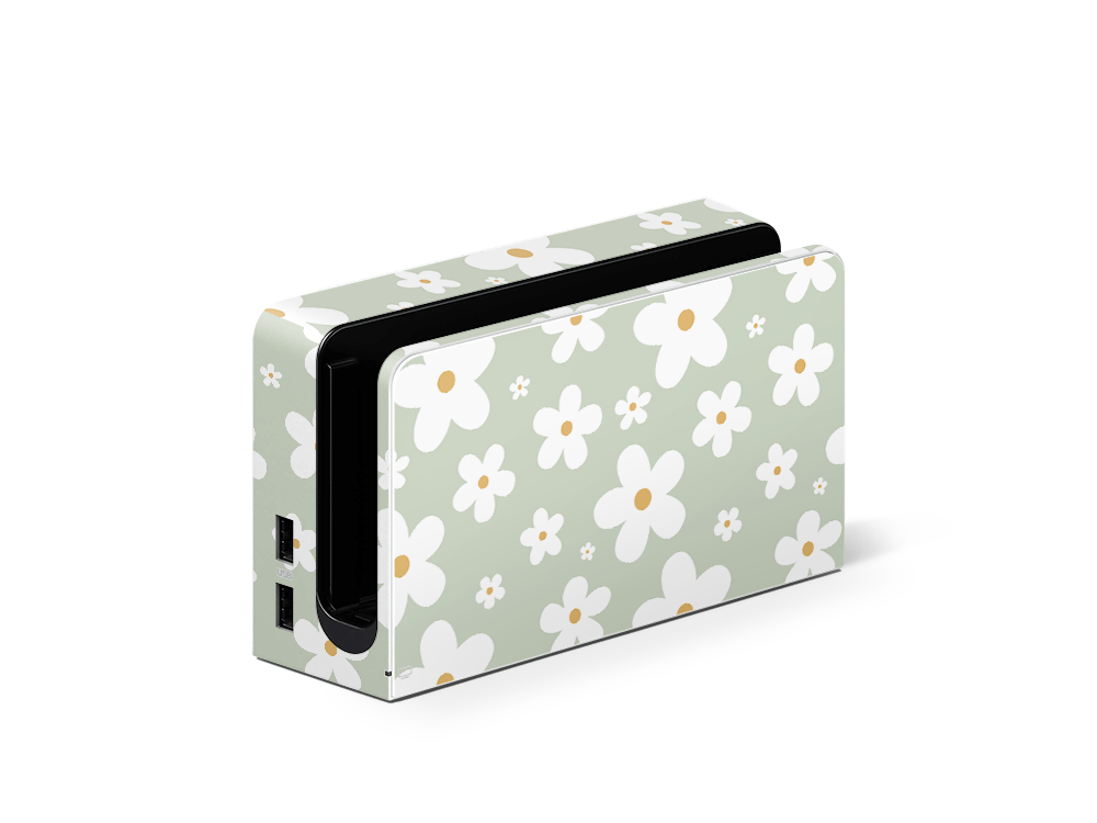 Sage Daisies Nintendo Switch OLED Skin