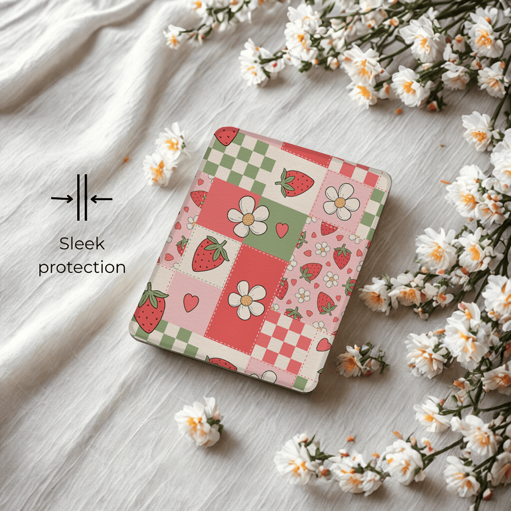 Strawberry Patchwork - Lightweight Everyday Kindle Case