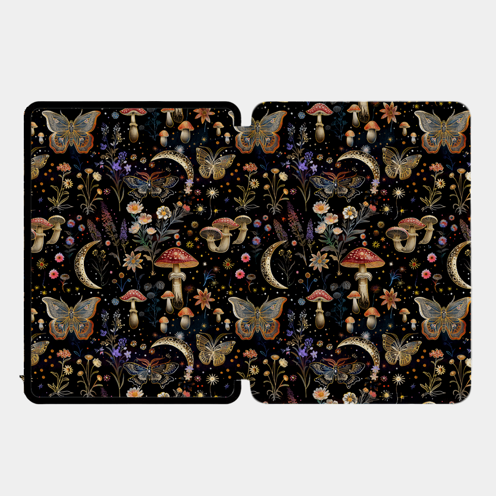 Sparkling Mushies Kindle Case | Built in Hand Strap & Back Magnets