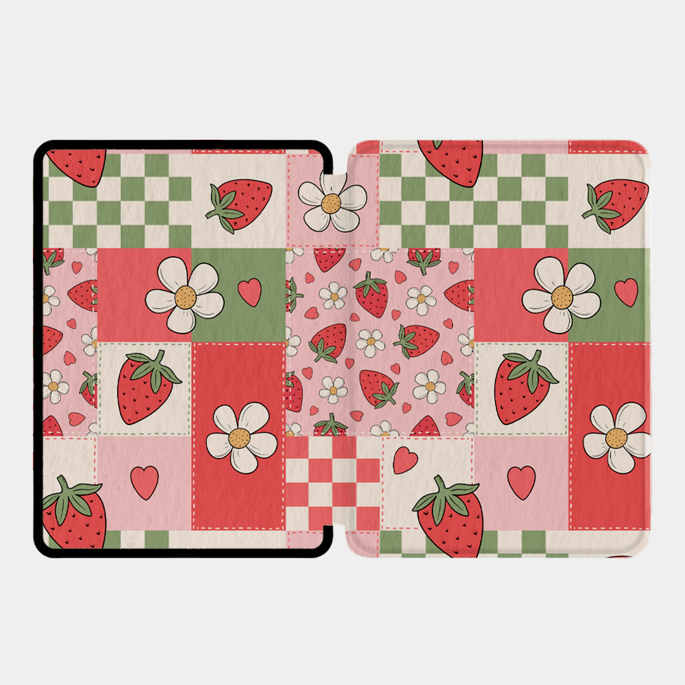 Strawberry Patchwork - Lightweight Everyday Kindle Case