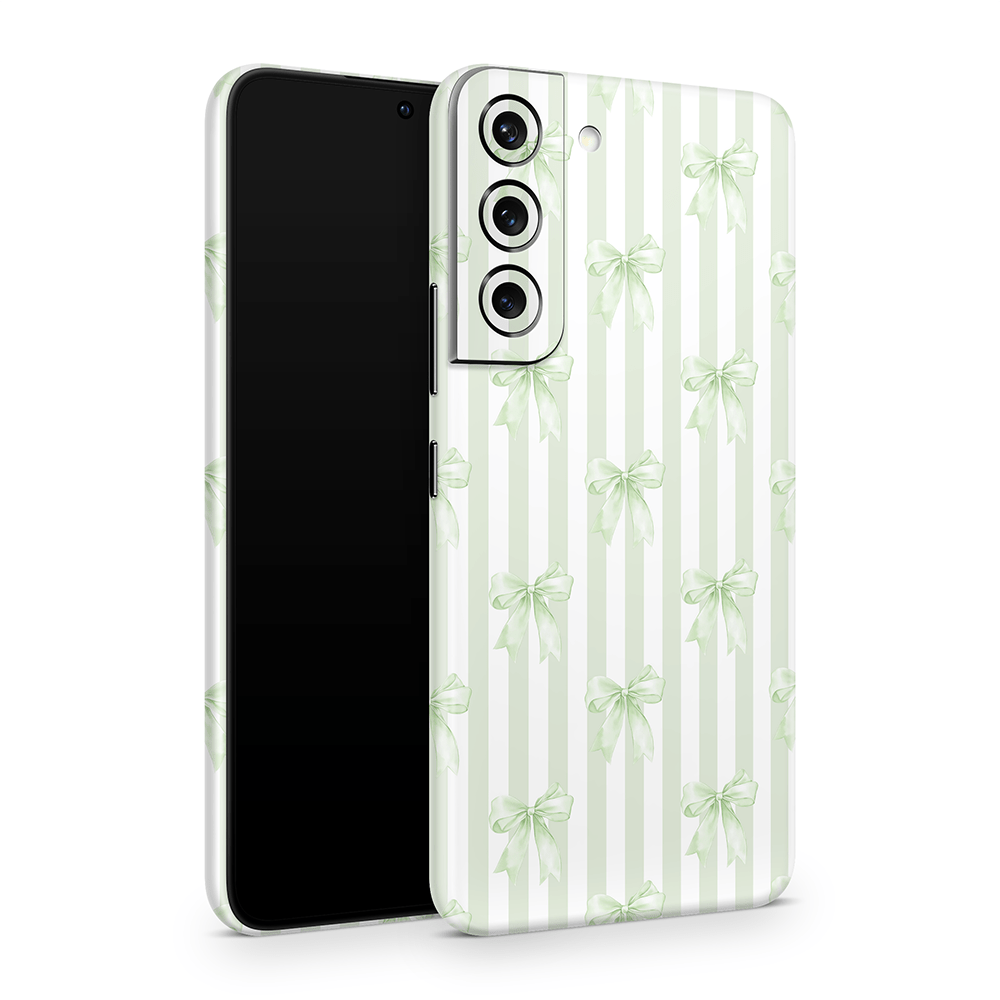 Soft Green Bows Samsung Galaxy S Skins