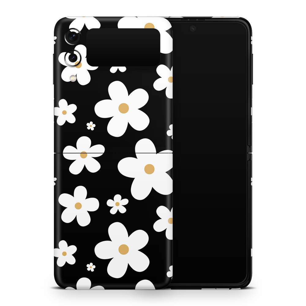 Monochrome Daisy Samsung Galaxy Z Flip / Fold Skins