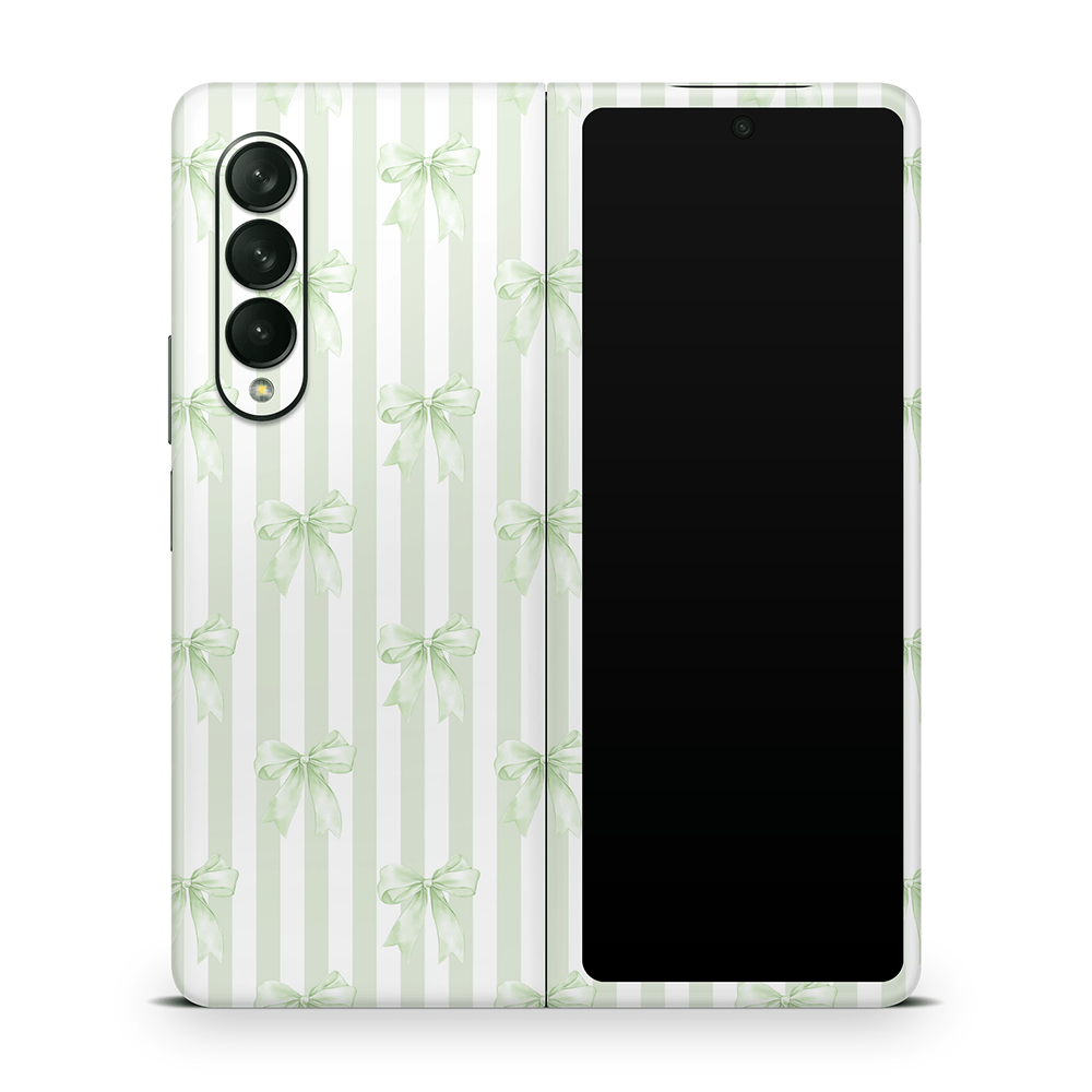 Soft Green Bows Samsung Galaxy Z Flip / Fold Skins