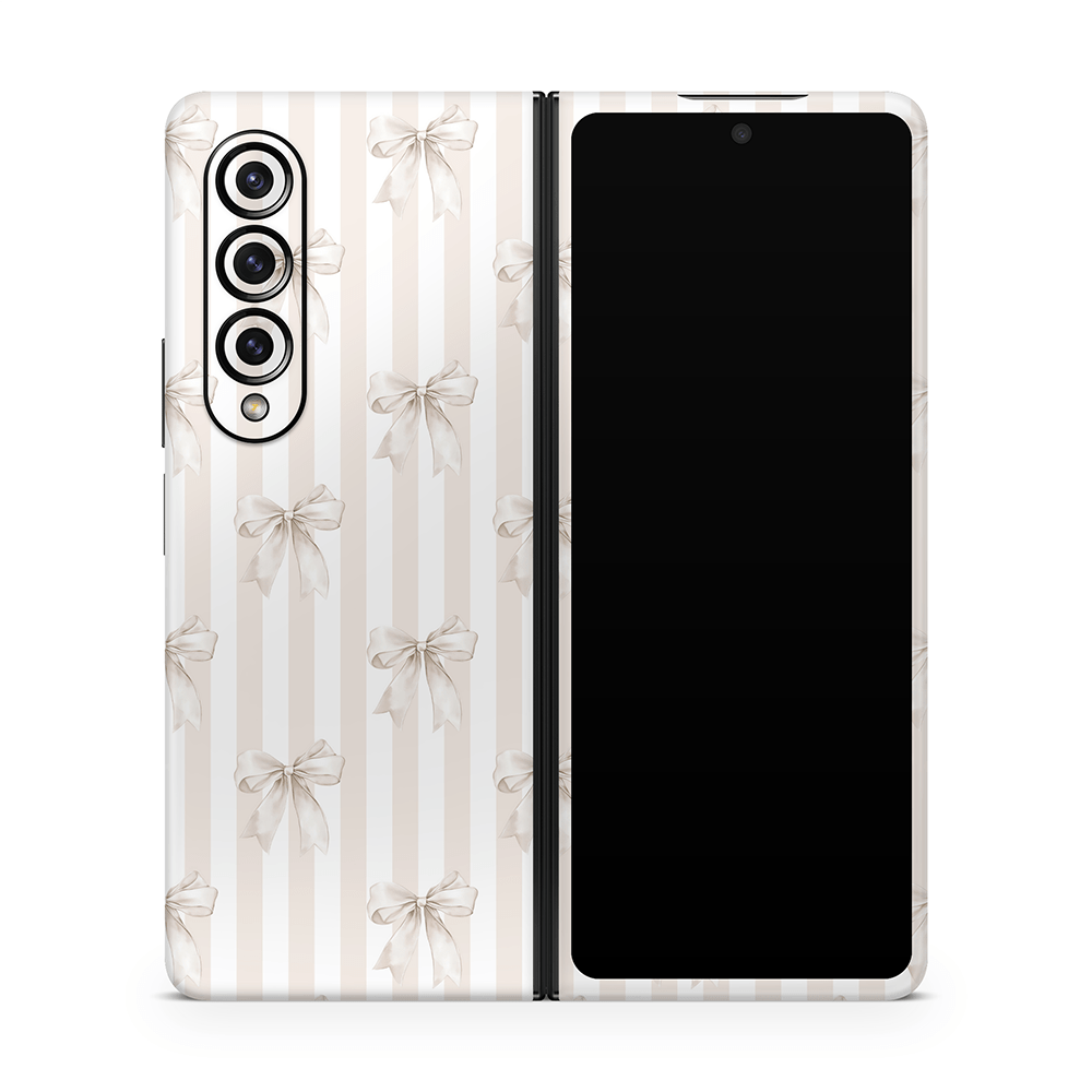 Beige Linen Bows Samsung Galaxy Z Flip / Fold Skins