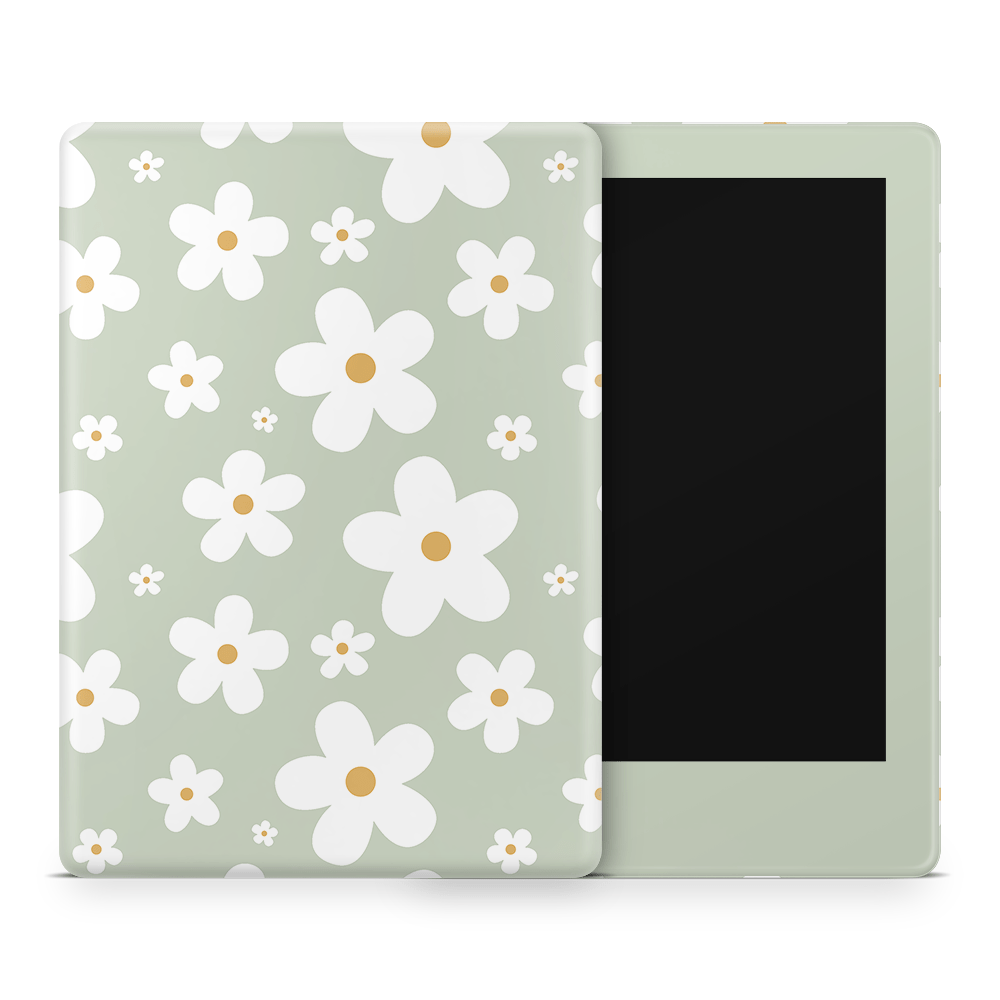 Sage Daisies Amazon Kindle Skins