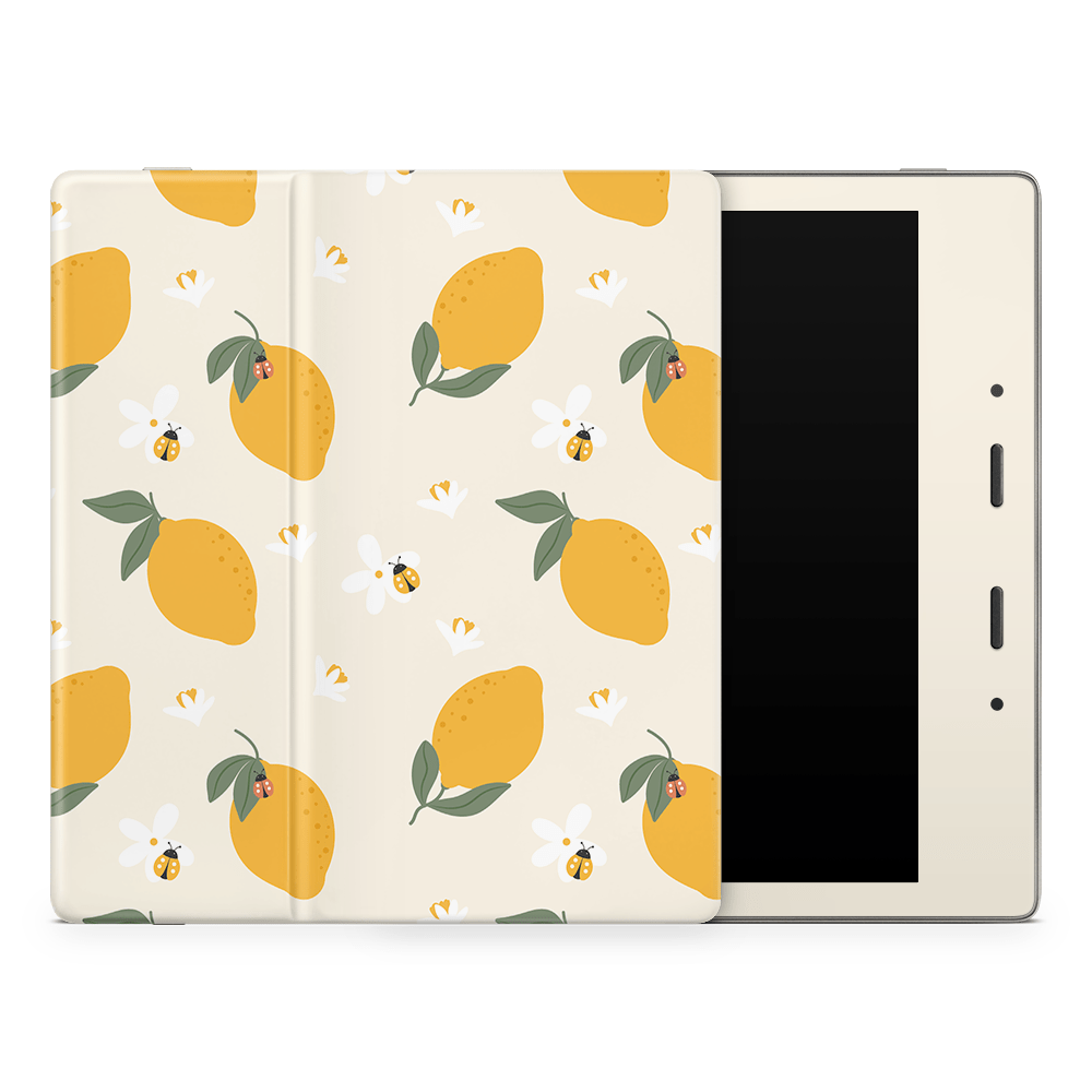 Zesty Lemons Beige Amazon Kindle Skins