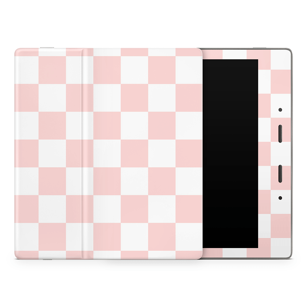 Pink Checkered Amazon Kindle Skins