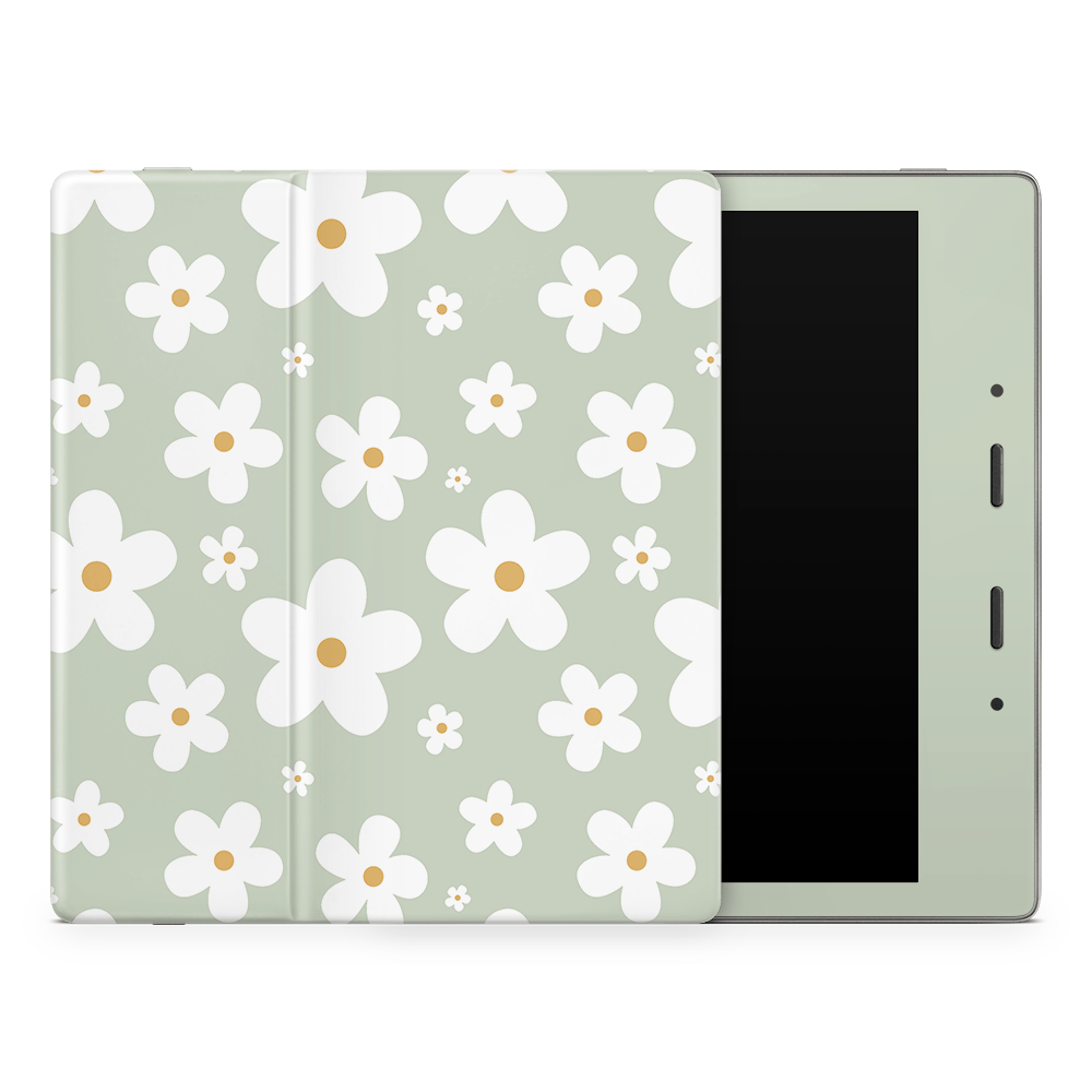 Sage Daisies Amazon Kindle Skins