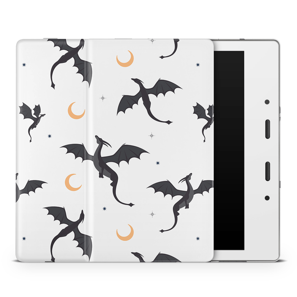 Celestial Dragons (Light Grey) Kindle Skins | Fourth Wing Officially Licensed