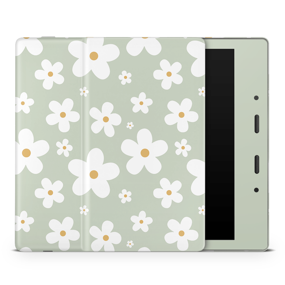 Sage Daisies Amazon Kindle Skins