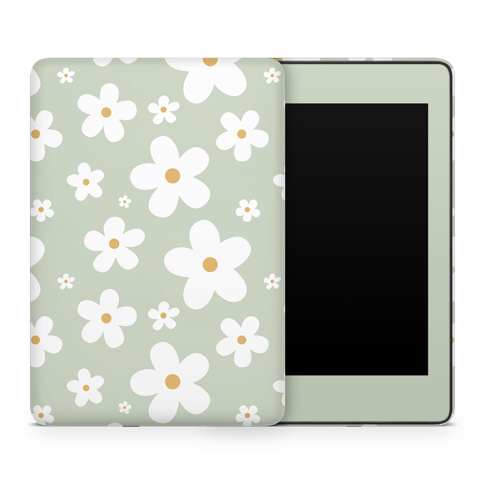 Sage Daisies Amazon Kindle Skins