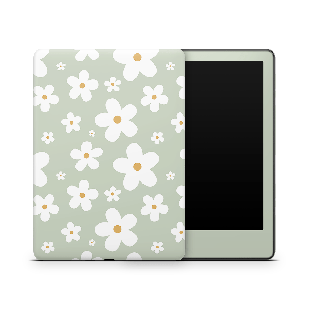 Sage Daisies Amazon Kindle Skins