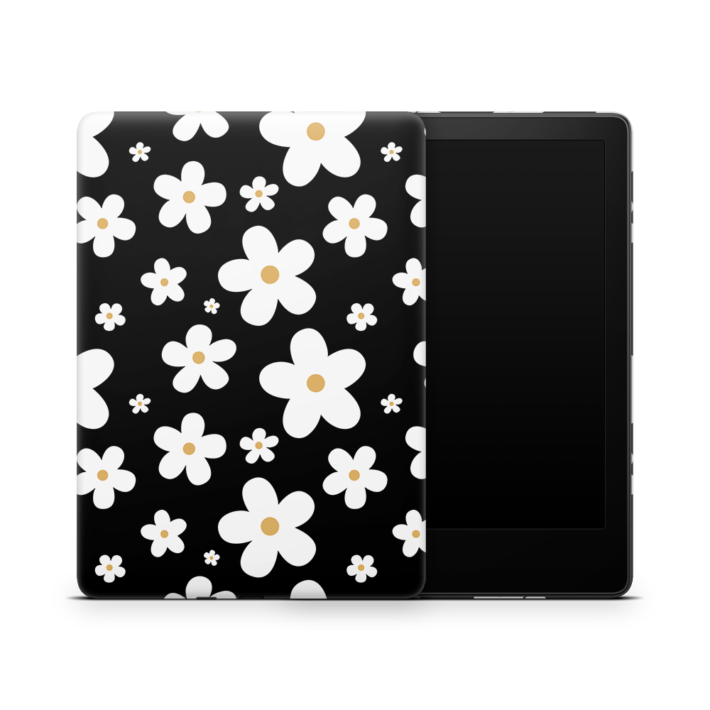 Monochrome Daisy Amazon Kindle Skins