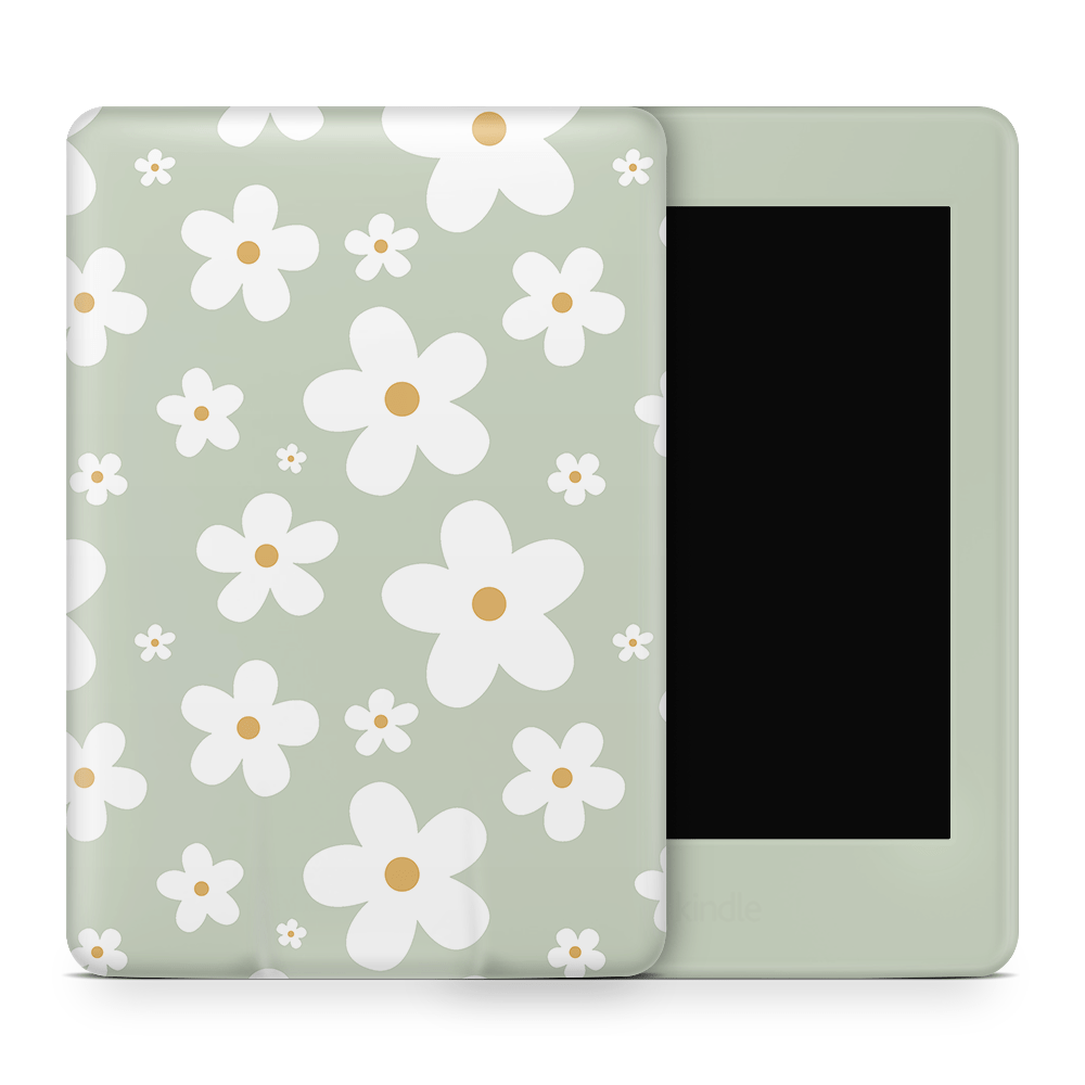 Sage Daisies Amazon Kindle Skins