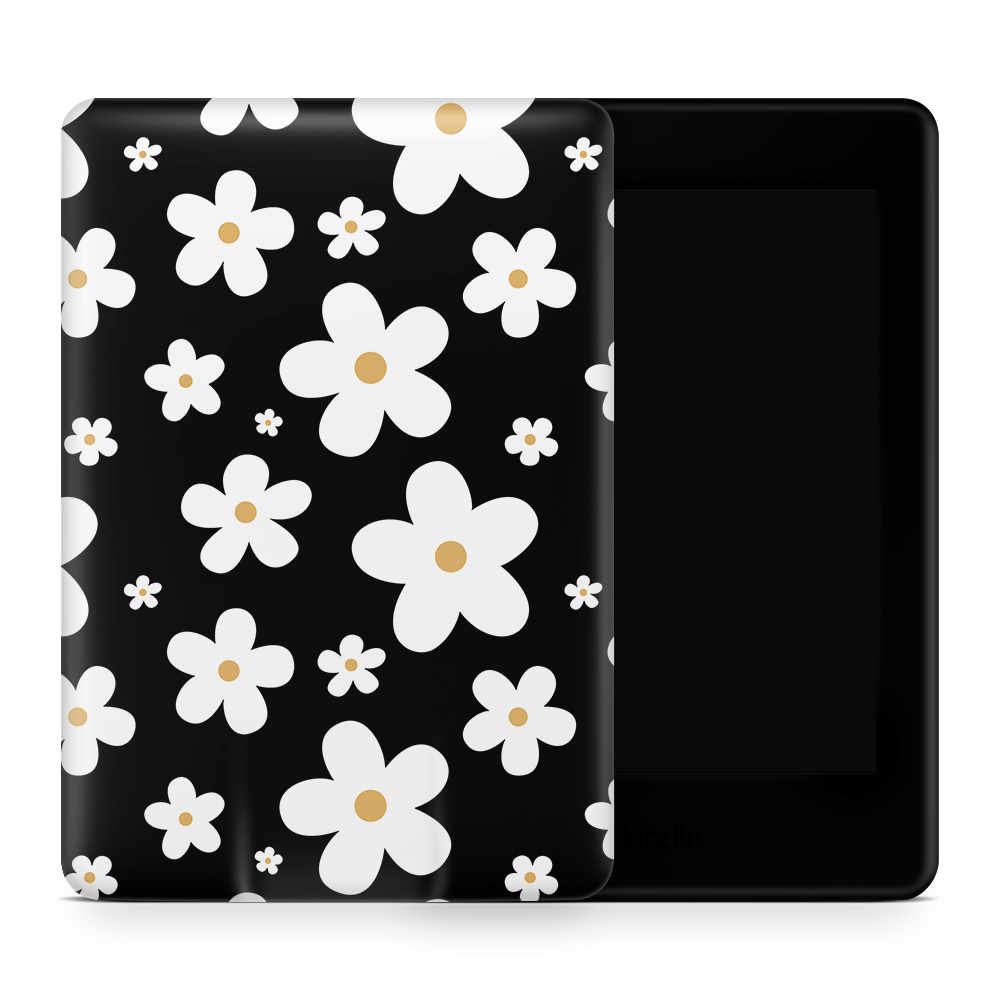 Monochrome Daisy Amazon Kindle Skins