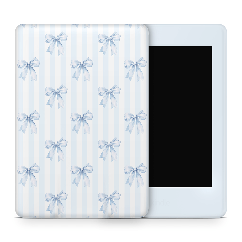 Sky Blue Bows Amazon Kindle Skins