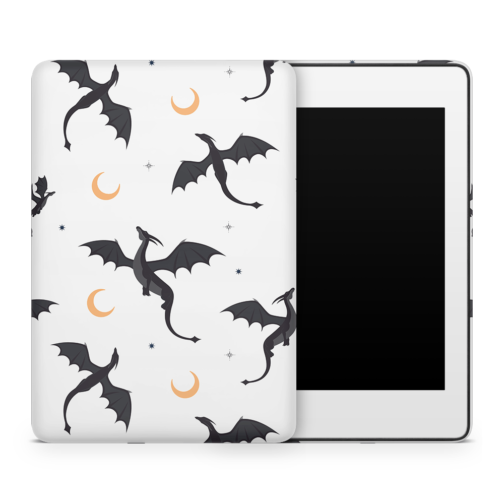 Celestial Dragons (Light Grey) Kindle Skins | Fourth Wing Officially Licensed