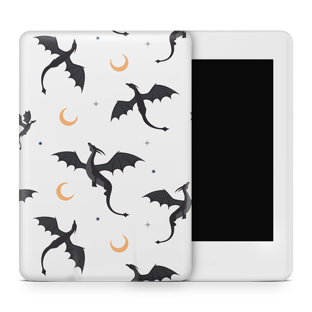 Celestial Dragons (Light Grey) Kindle Skins | Fourth Wing Officially Licensed