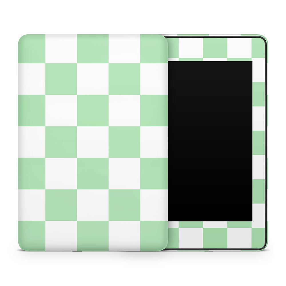 Matcha Checkered Amazon Kindle Skins