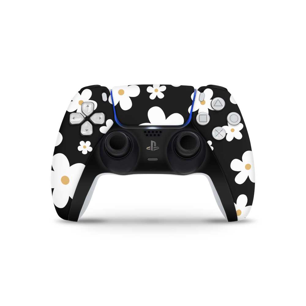 Monochrome Daisy PS5 Controller Skin