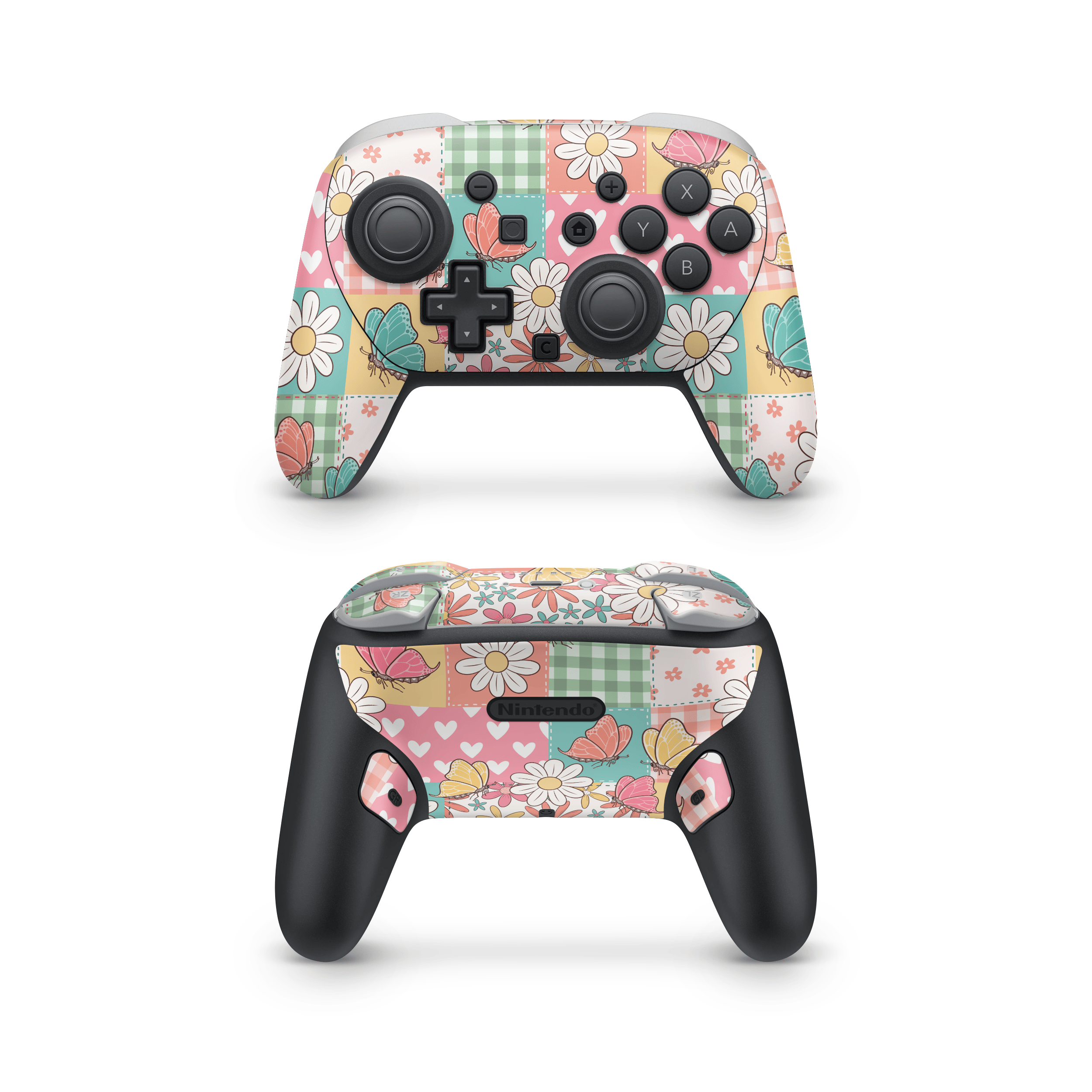 Butterfly Patchwork Nintendo Switch Pro Controller Skins