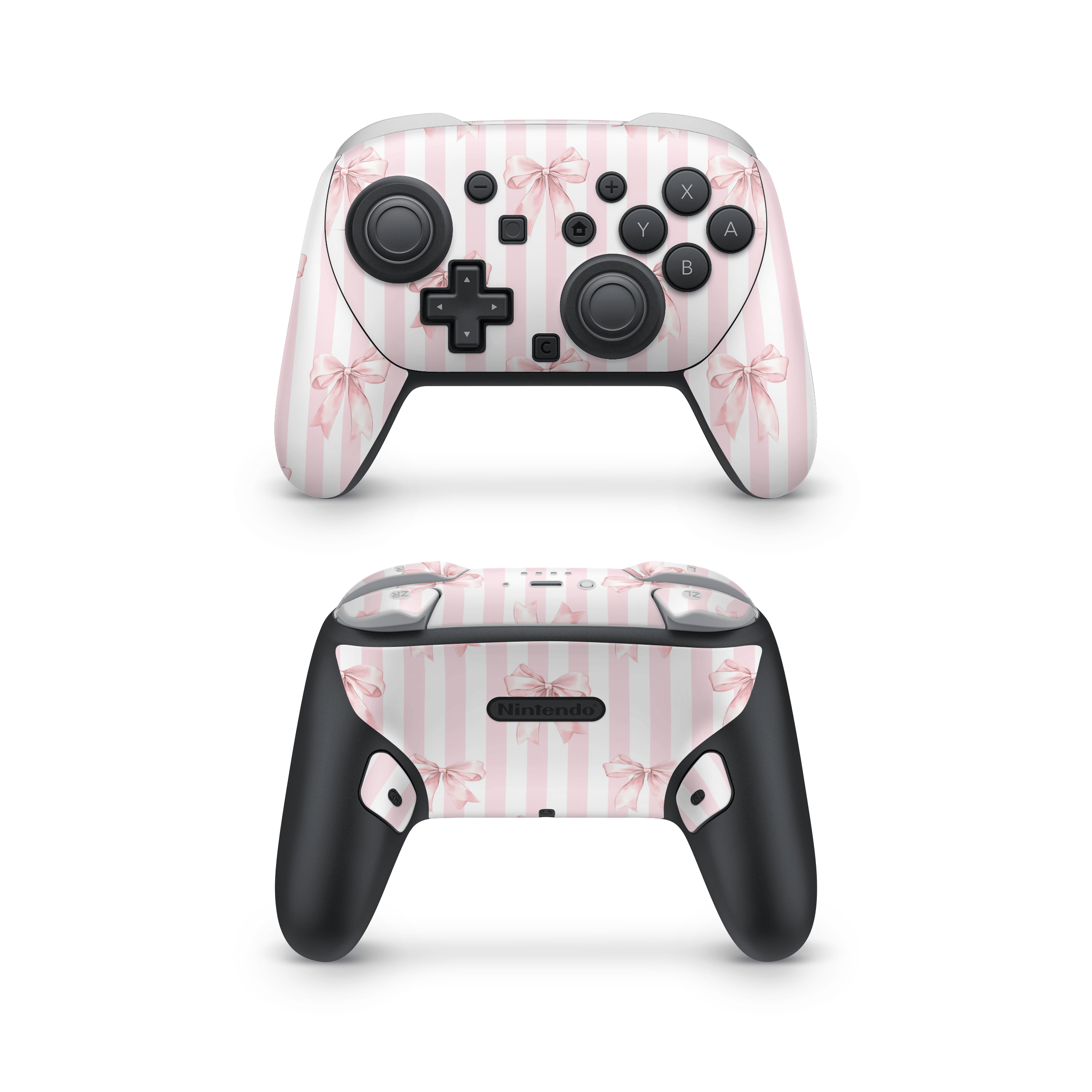 Blush Bows Nintendo Switch Pro Controller Skins