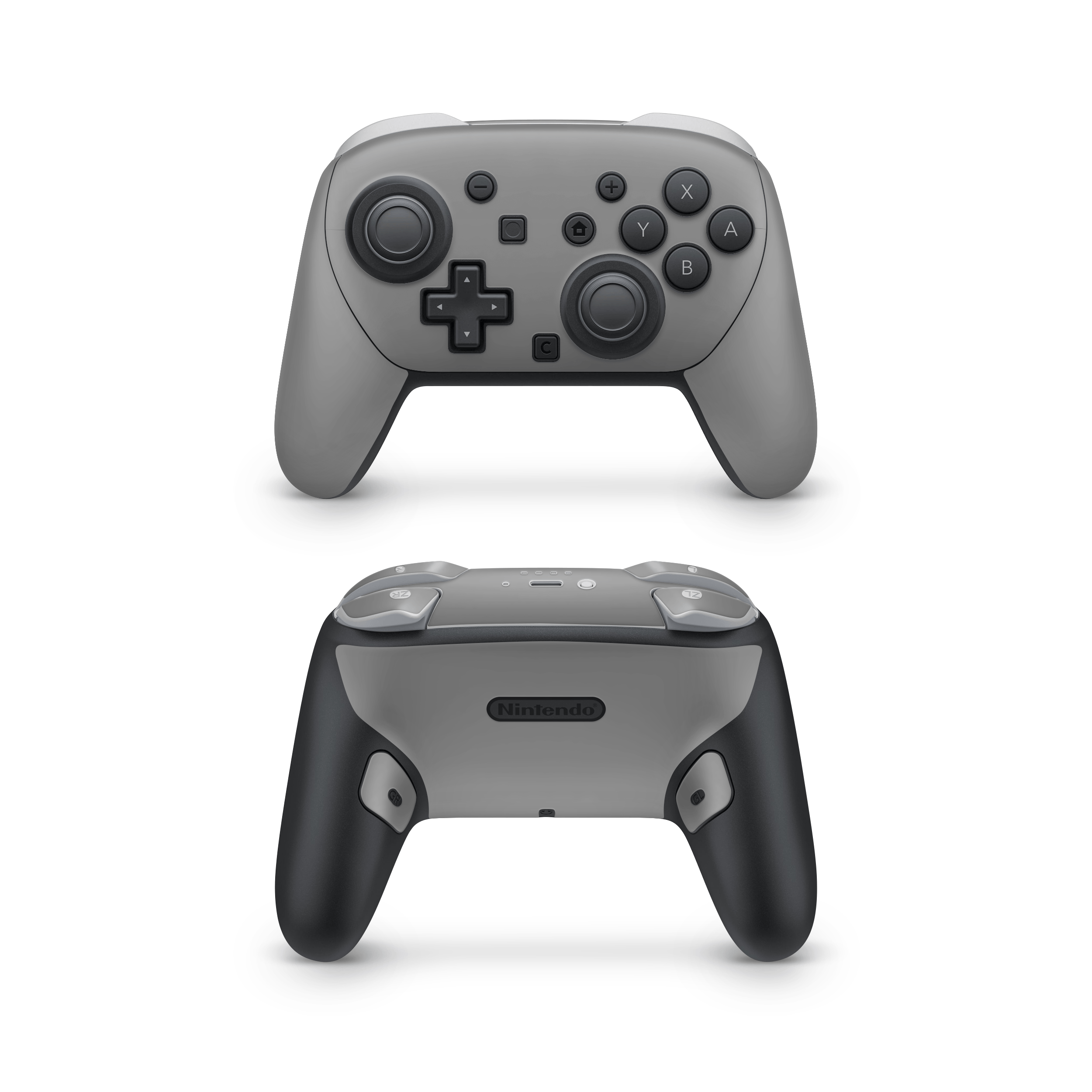 Balanced Grey Nintendo Switch Pro Controller Skins
