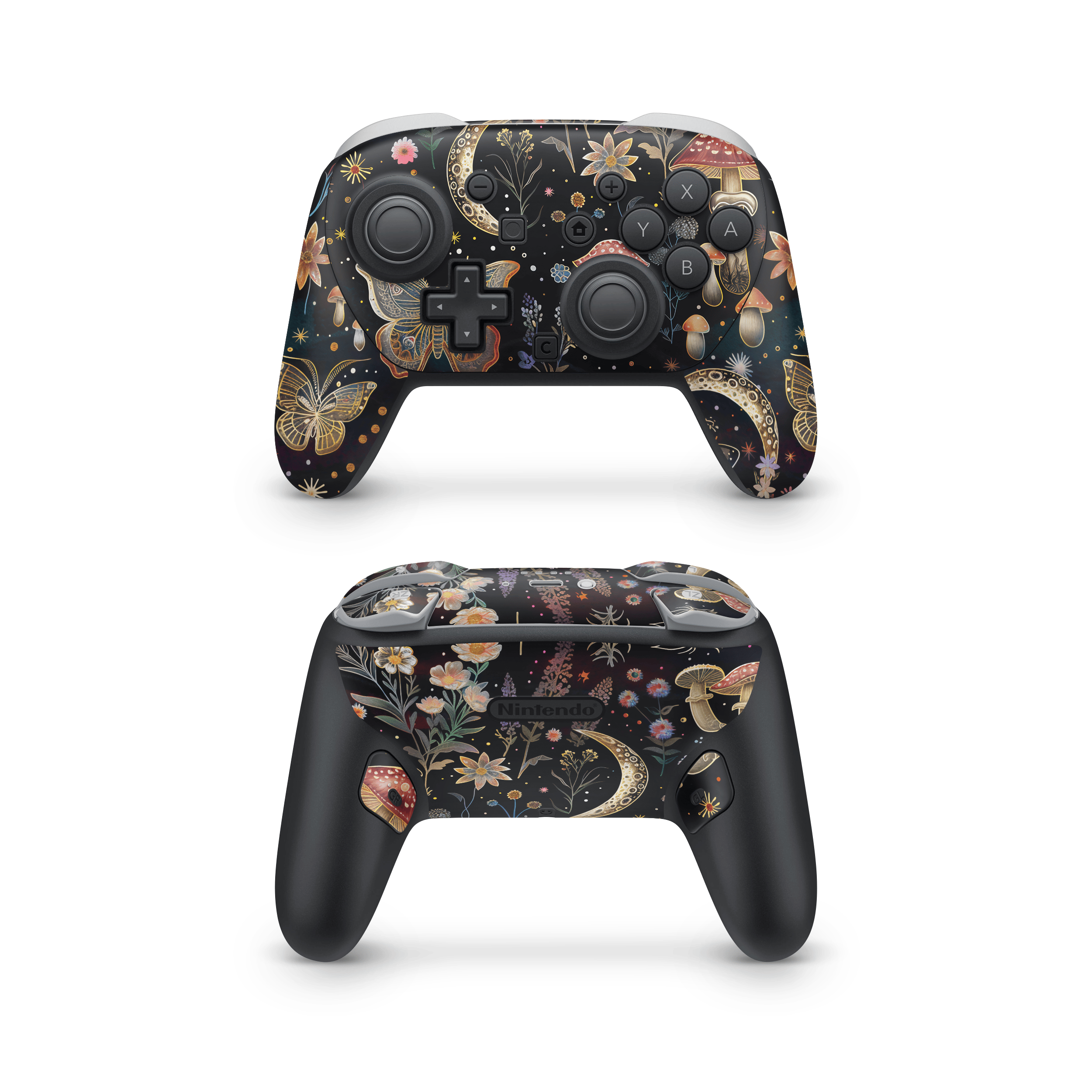 Sparkling Mushies Nintendo Switch Pro Controller Skins