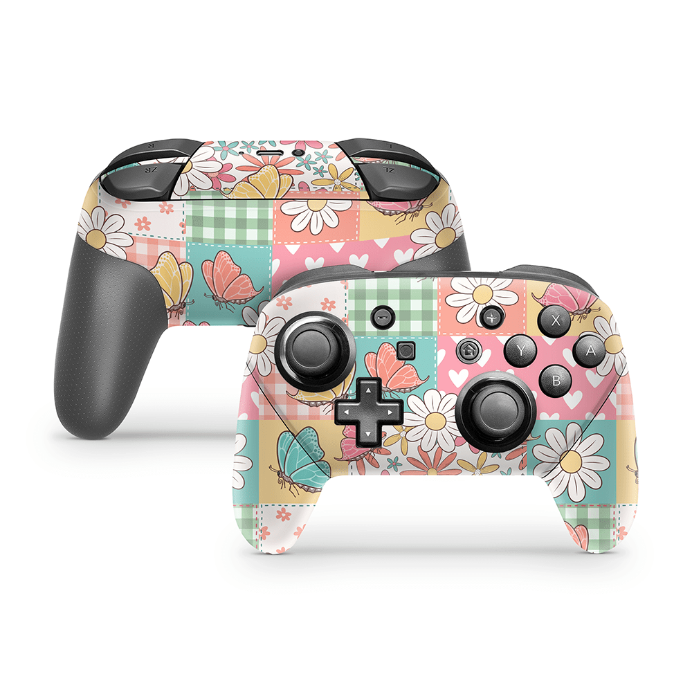 Butterfly Patchwork Nintendo Switch Pro Controller Skins