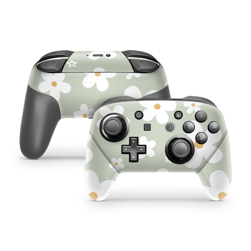 Sage Daisies Nintendo Switch Pro Controller Skins