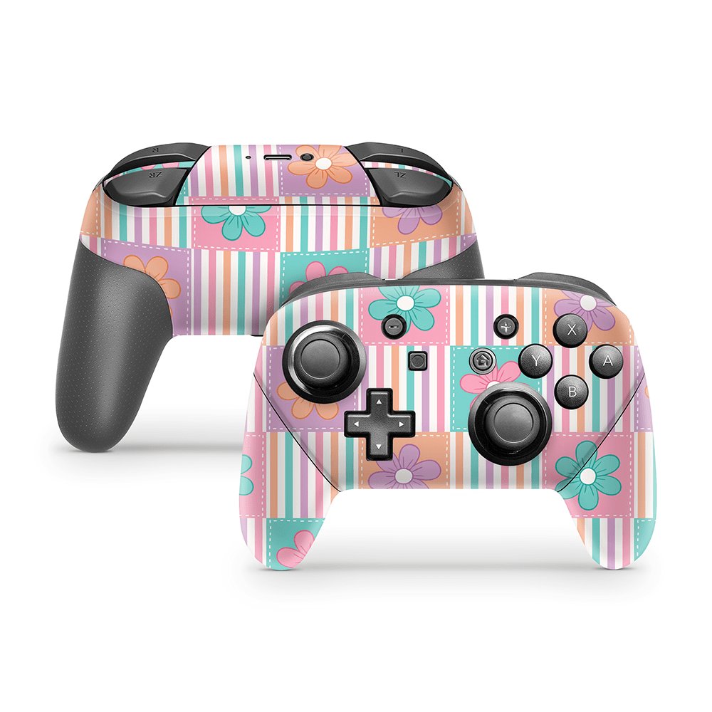 Daisy Patchwork Nintendo Switch Pro Controller Skins