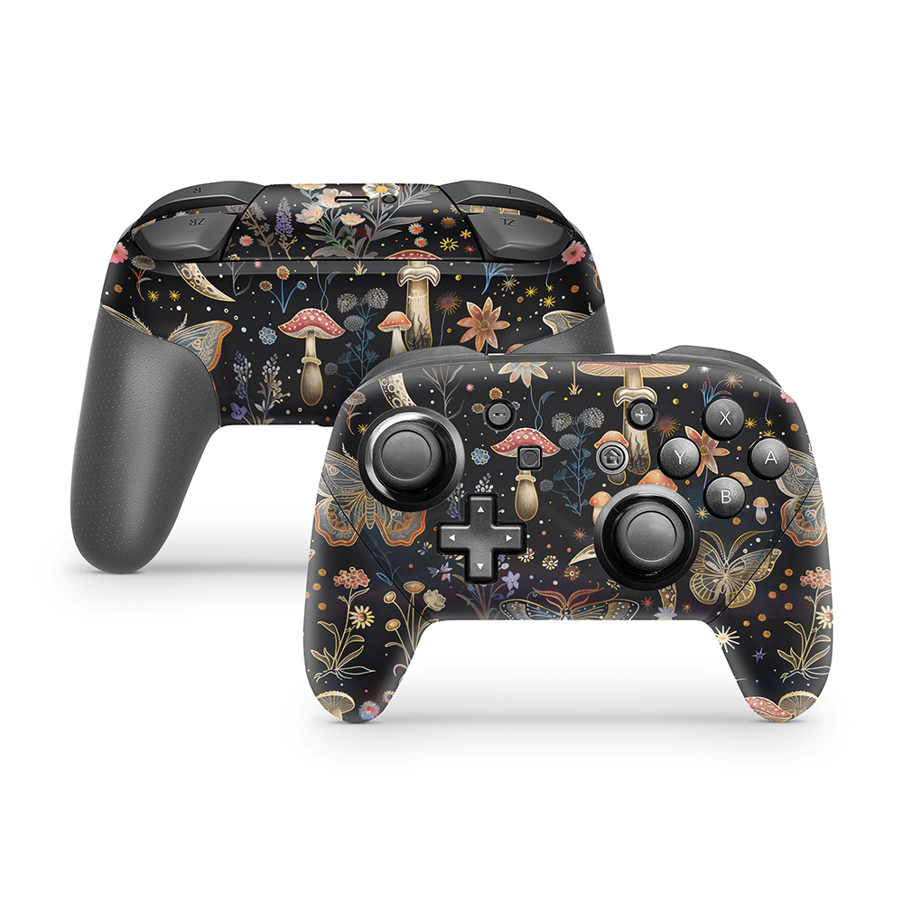 Sparkling Mushies Nintendo Switch Pro Controller Skins
